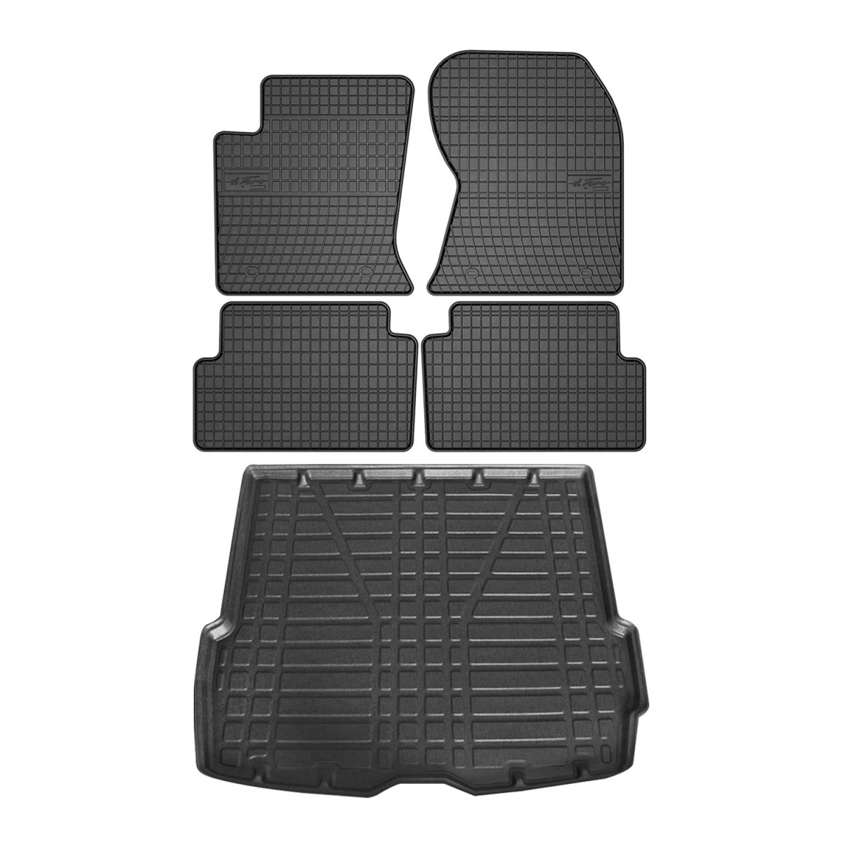 Ford Focus Floor-Trunk Mats - Omac - El-Toro & YPS - Black - '98-'04 Ford Focus Floor-Trunk Mats - Omac - El-Toro & YPS - Black - '98-'04